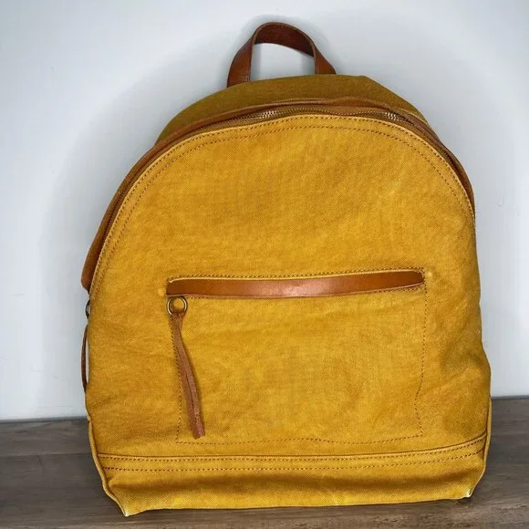 Yellow canvas madewell backpack Yellow Canvas Backpack - Etsy main image 4